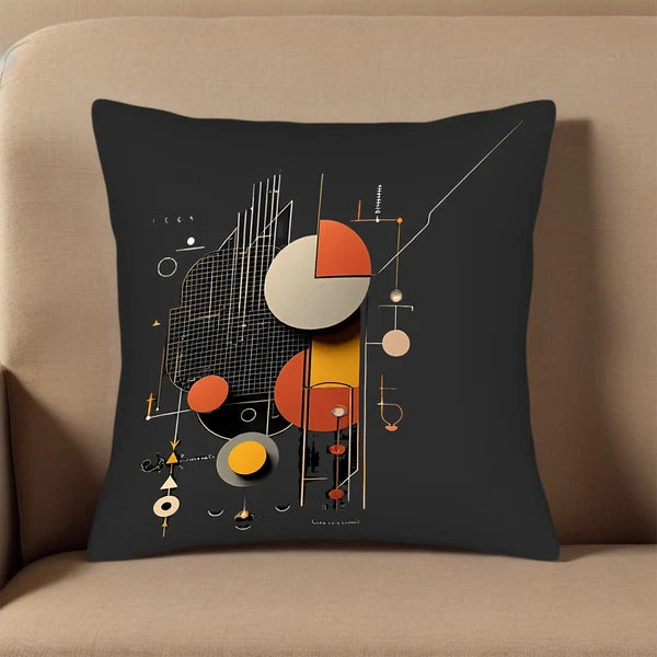 Set of 2 Modern Abstract Throw Pillow Covers 18x18in - for Couch Bed Car