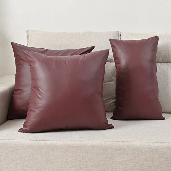 2025 Faux PU Leather Cushion Cover Throw Pillow Case Sofa Bed Home Decor