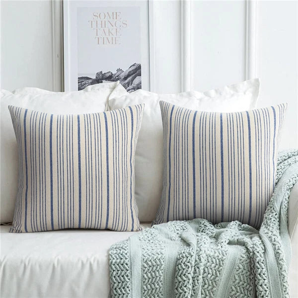 18x18in Ins Stripe Throw Pillow Covers Farmhouse Sofa Bed Room Cushion Covers