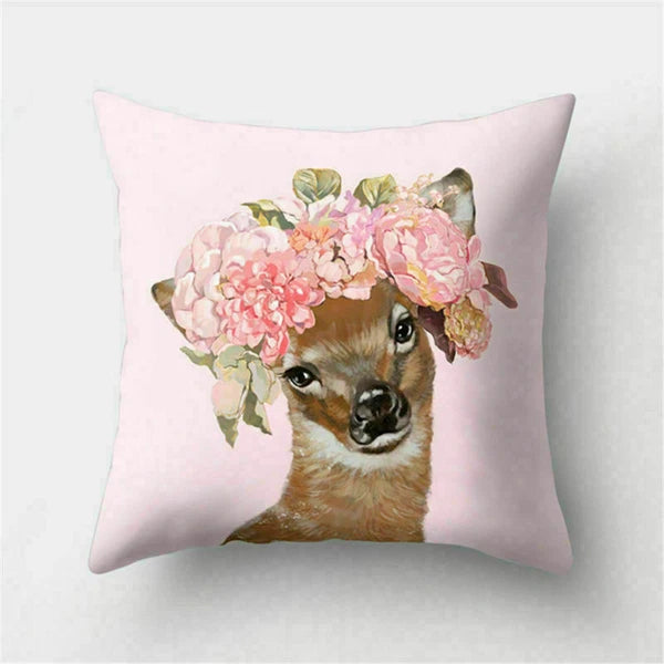 Decor Cushion Pink Throw Cover Case Cute Sofa Cover Animal Home Pillow