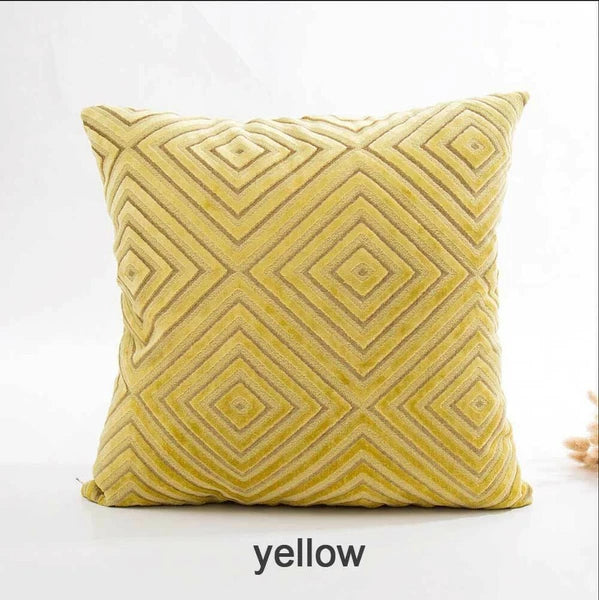 Pillowcase Cushion cover Check pattern Leisure Flocking Home Decoration Sofa #