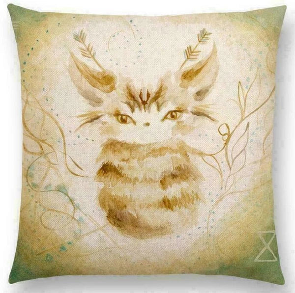 Throw Cushion Decor pillow Linen Case Sofa Fox Cotton Pattern