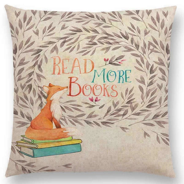 Pillow Series Sofa Letters Cushion Case Books Read Decorative Cover Study Time