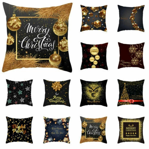 Christmas Deer Sofa Home Cover Pillow Case Throw Polyester Cushion Decor