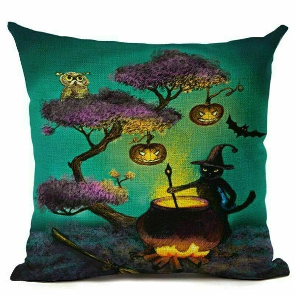 Decor Cushion Hallween Sofa Cover Cover Pumpkin 18"*18" Pillow Pillow Home Case