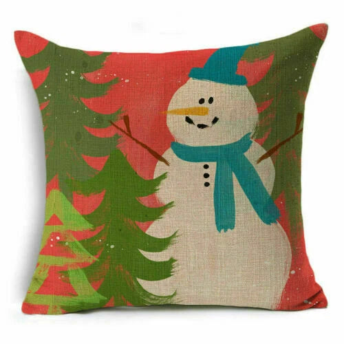 Christmas Sofa Pillow Case Decor Cushion Xmas Home Throw Cover 18"