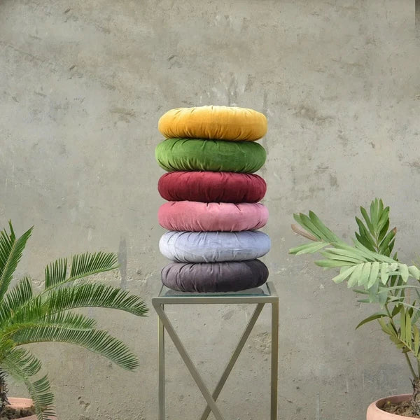 Luxurious Velvet Round Floor Cushion Cover Soft Cozy Seating Sofa Bedroom Decor