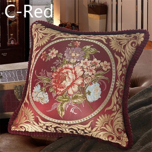 European Luxury Jacquard Throw Pillow Cover Sofa Bed Cushion Case Home Decor