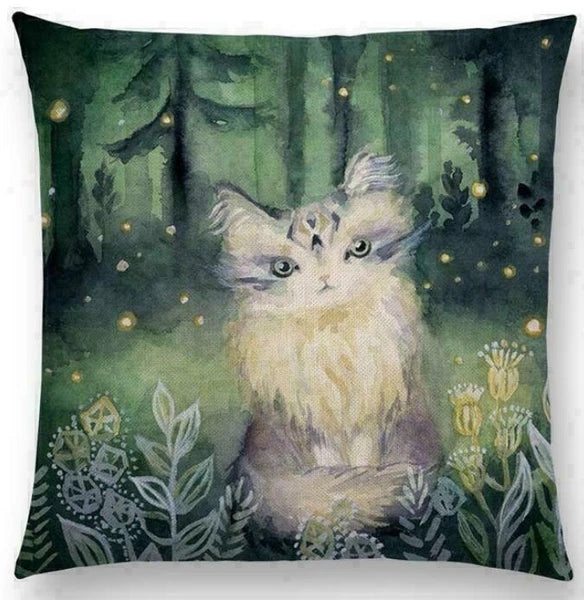 Throw Cushion Decor pillow Linen Case Sofa Fox Cotton Pattern