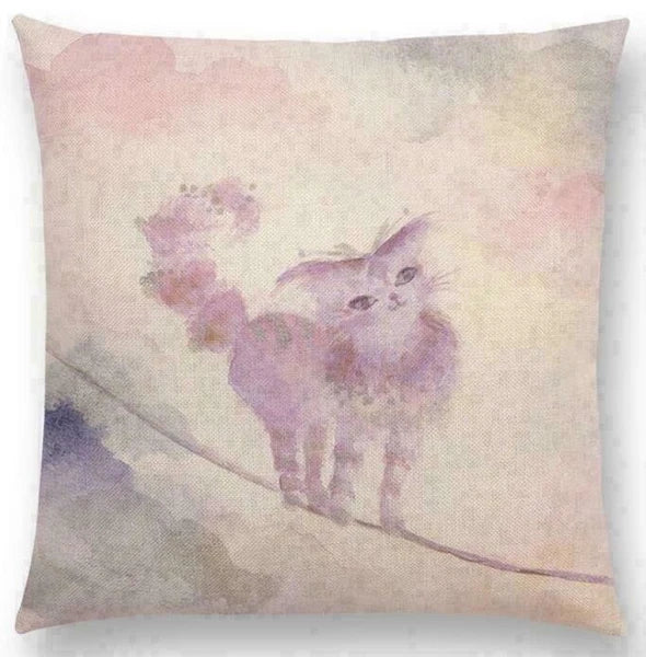 Throw Cushion Decor pillow Linen Case Sofa Fox Cotton Pattern