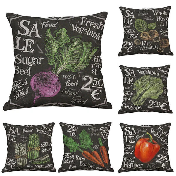 Hand-painted Vegetables Sofa Cushion Cover Home Decor Pillow Case