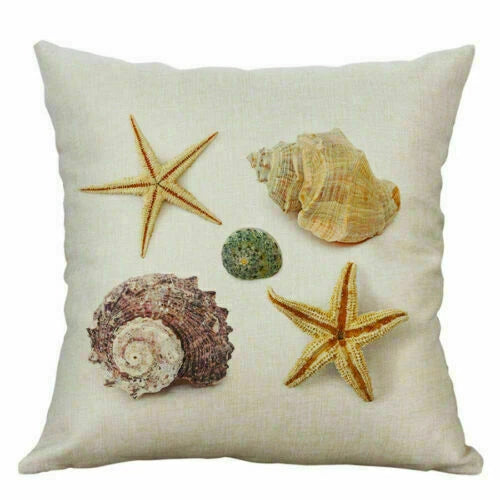 Cushion Decor Conch Print Home Cover 18" Sofa Pillow Case