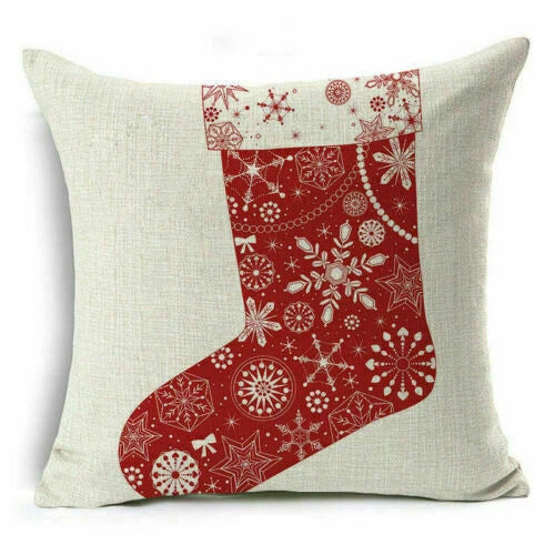 Christmas Sofa Pillow Case Decor Cushion Xmas Home Throw Cover 18"