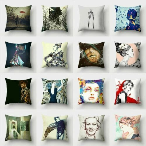 18'' Polyester Abstraction Sofa Pillow Case Cover Throw Waist Cushion Cover