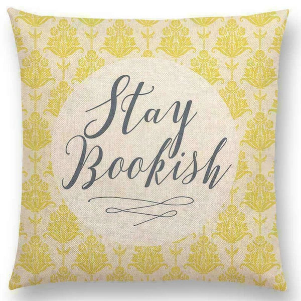 Pillow Series Sofa Letters Cushion Case Books Read Decorative Cover Study Time