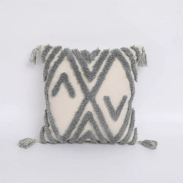 Cushion Cover Moroccan Tufted Tassel Throw Pillow Cover Macrame Pillow Case Sofa