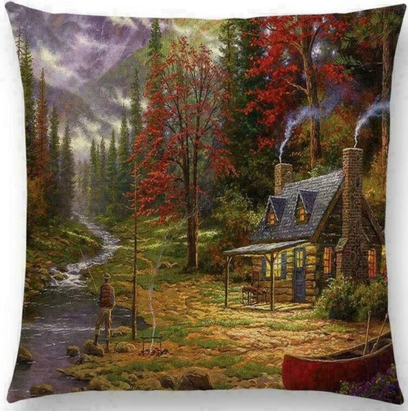 Scenery Country Sofa Decor Pillow Case Throw Cushion Cover Gift
