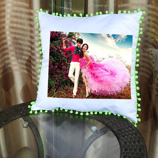 10Pcs Sublimation Blank Pillow Case with Dot Edge DIY Printed Home Sofa Decor