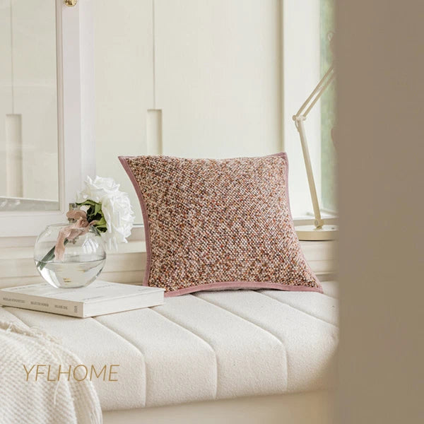 20x20in Chenille Fabric Throw Pillow Covers Sofa Bed Cushion Cover Case With Zip