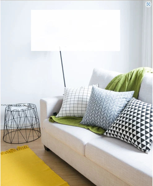 LINEN DOUBLE SIDE SQUARES CUSHION COVER PILLOW CASE HOME SOFA DECOR 18'' X 18''