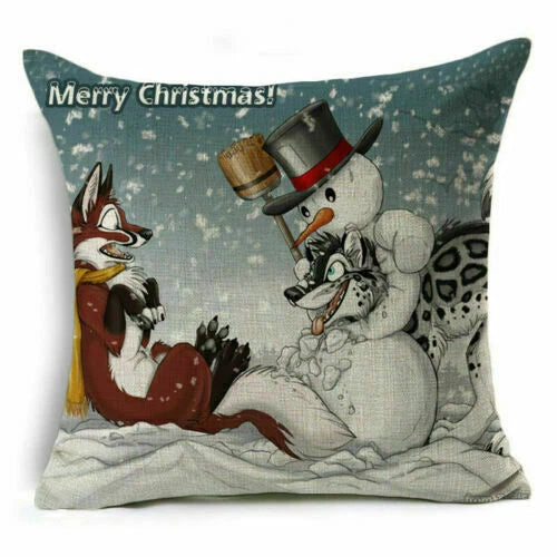 Christmas Sofa Pillow Case Decor Cushion Xmas Home Throw Cover 18"