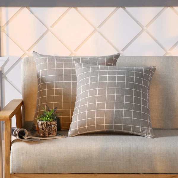 LINEN DOUBLE SIDE SQUARES CUSHION COVER PILLOW CASE HOME SOFA DECOR 18'' X 18''