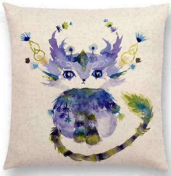 Throw Cushion Decor pillow Linen Case Sofa Fox Cotton Pattern