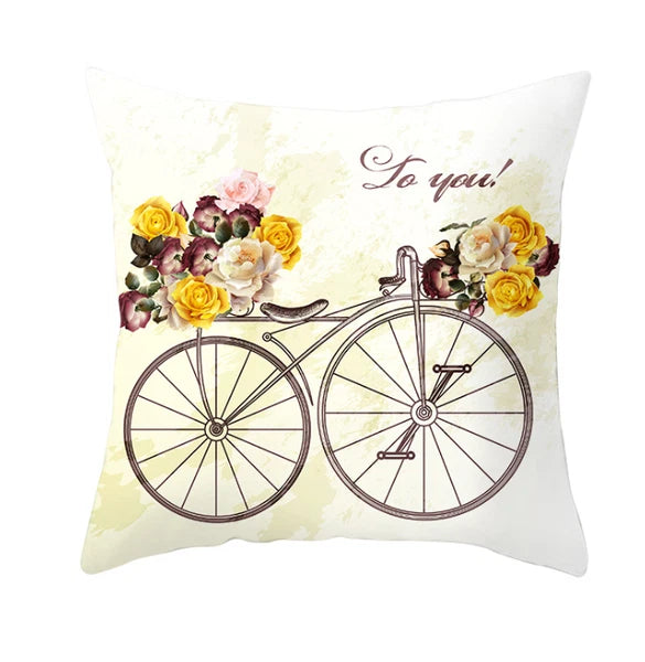 18''X18'' LOVE FLOWER ROSE POLYESTER CUSHION COVER PILLOW CASE HOME SOFA DECOR