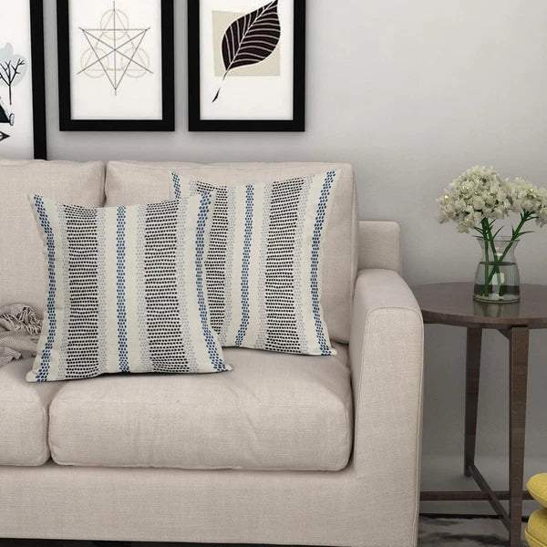 Black Blue Pillowcases, Bohemian Rustic Cushion Covers Decorating Sofa Bed