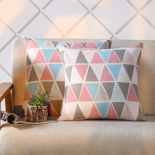 LINEN DOUBLE SIDE SQUARES CUSHION COVER PILLOW CASE HOME SOFA DECOR 18'' X 18''