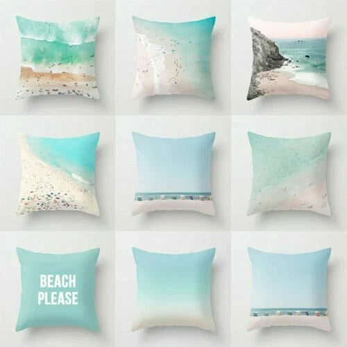18inch Sea Polyester Pillow Case Waist Throw Home Cover Sofa Cushion Decor