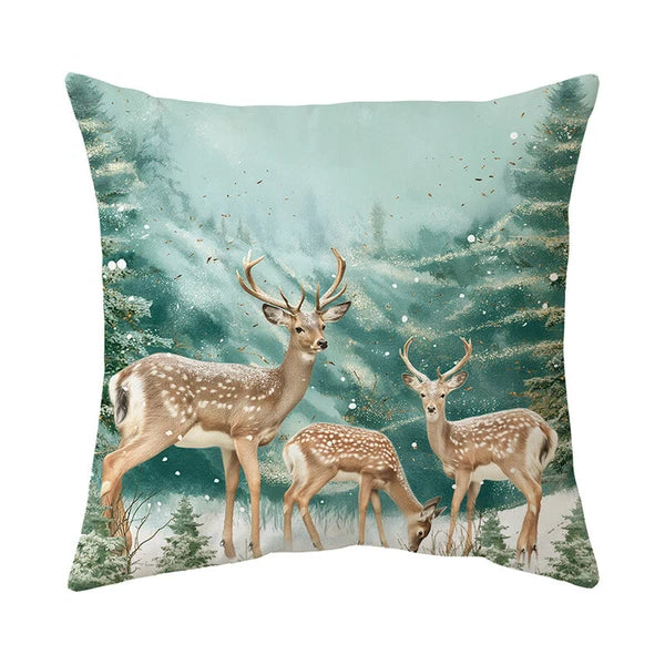 2024 NEW CHRISTMAS NEW YEAR POLYESTER CUSHION COVER PILLOW CASE HOME SOFA DECOR
