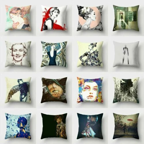 18'' Polyester Abstraction Sofa Pillow Case Cover Throw Waist Cushion Cover