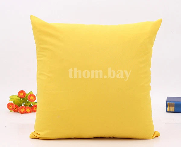 Plain Fluffy Classic Comfy Cushion Cover Cotton Linen Throw Pillow Case Bed Sofa