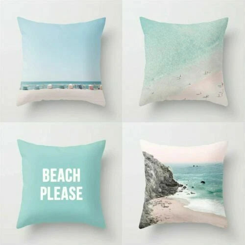 18inch Sea Polyester Pillow Case Waist Throw Home Cover Sofa Cushion Decor