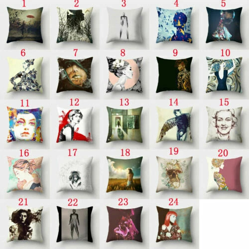 18'' Polyester Abstraction Sofa Pillow Case Cover Throw Waist Cushion Cover