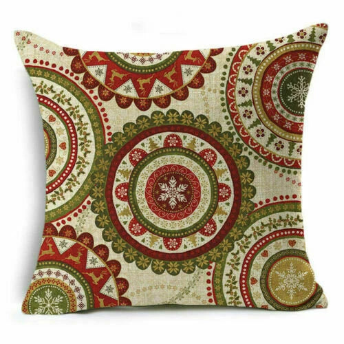 Christmas Sofa Pillow Case Decor Cushion Xmas Home Throw Cover 18"