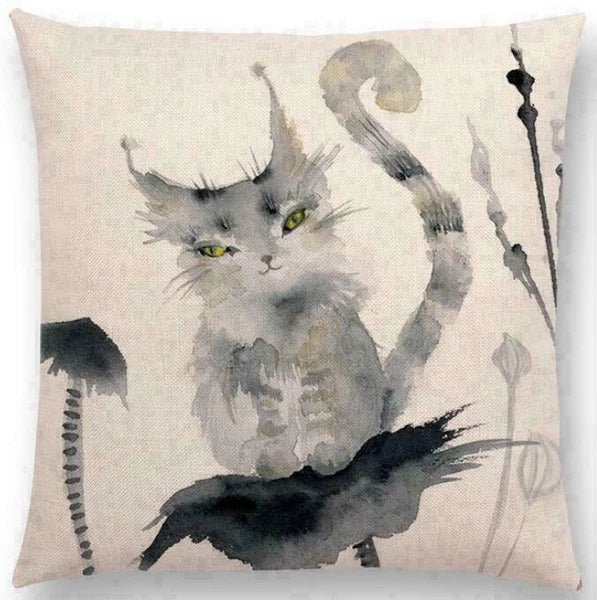 Throw Cushion Decor pillow Linen Case Sofa Fox Cotton Pattern