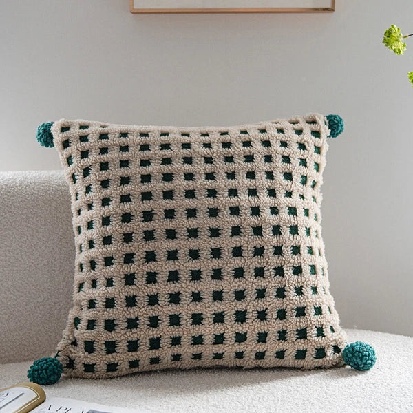 18 x 18 in Vintage Sherpa Square Throw Pillow Covers Sofa Bed Cushion Covers