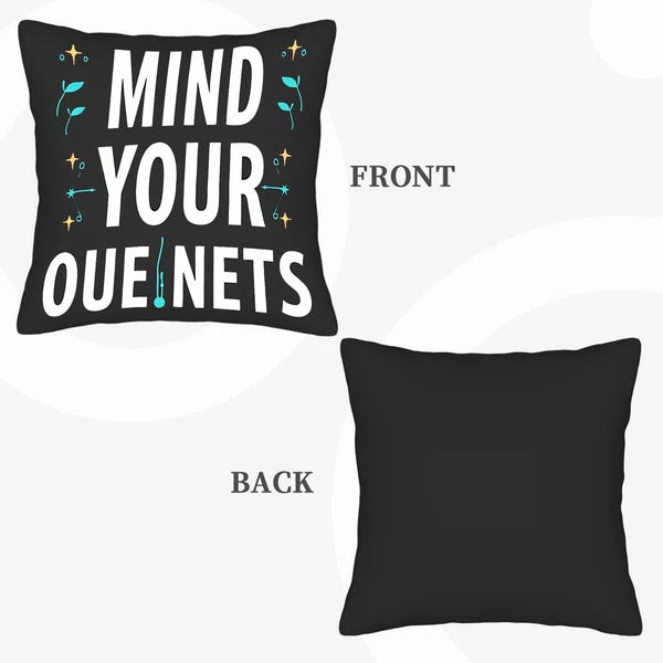 Set of 2 18x18in Throw Pillow Covers - Black Square Cushion Cases