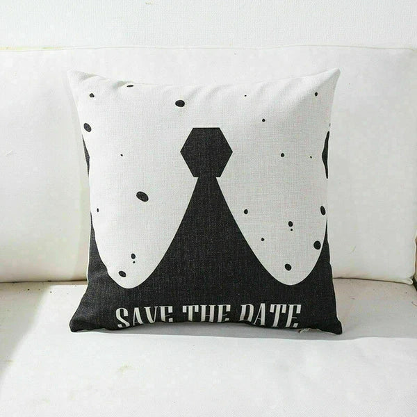Decor Cushion Pillow White Case Love Home  Black Sofa Waist 18"