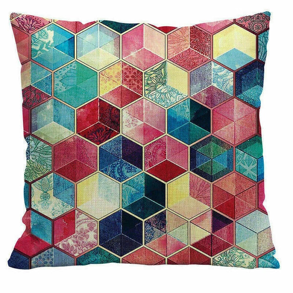 Decor Cushion Office Cover Case Sofa Geometry 18" Home Color