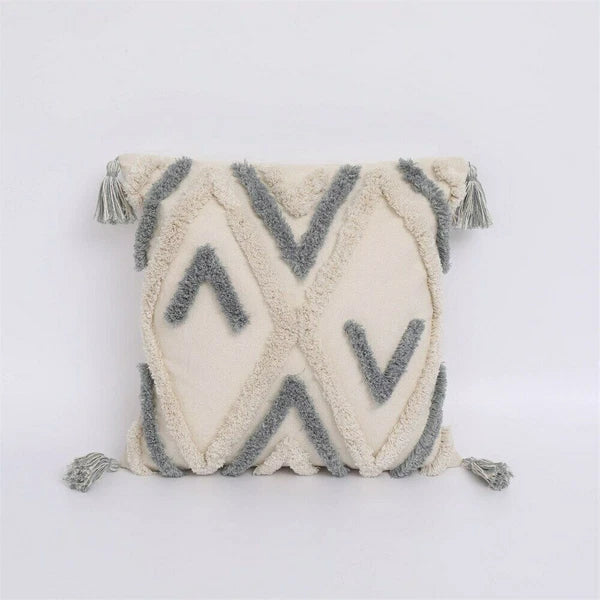 Cushion Cover Moroccan Tufted Tassel Throw Pillow Cover Macrame Pillow Case Sofa