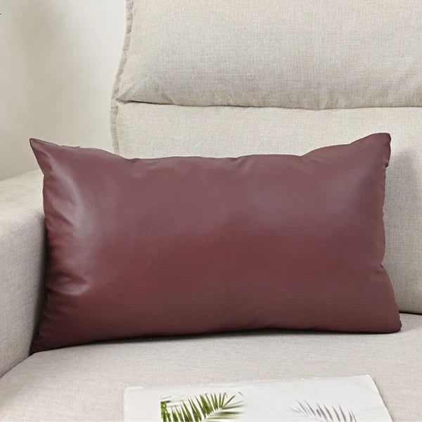 2025 Faux PU Leather Cushion Cover Throw Pillow Case Sofa Bed Home Decor