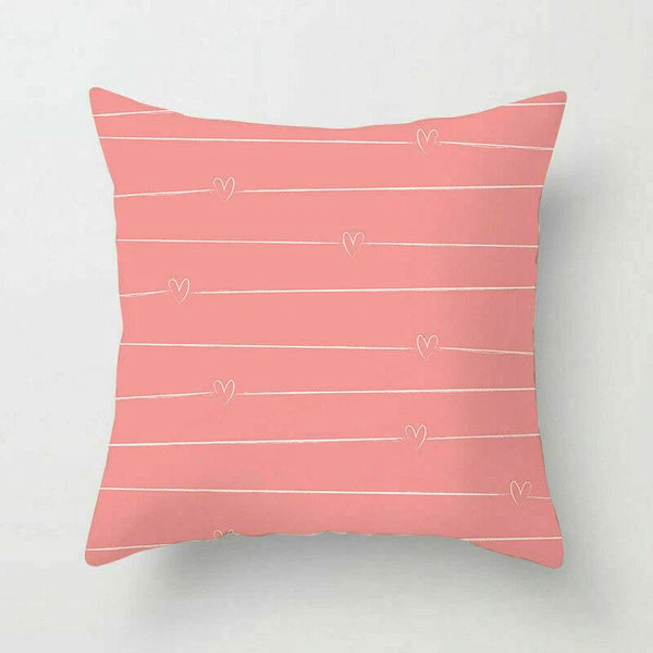 Polyester Geometric Sweet Pillow Case Sofa Waist Home Cover Cushion Decor 18"