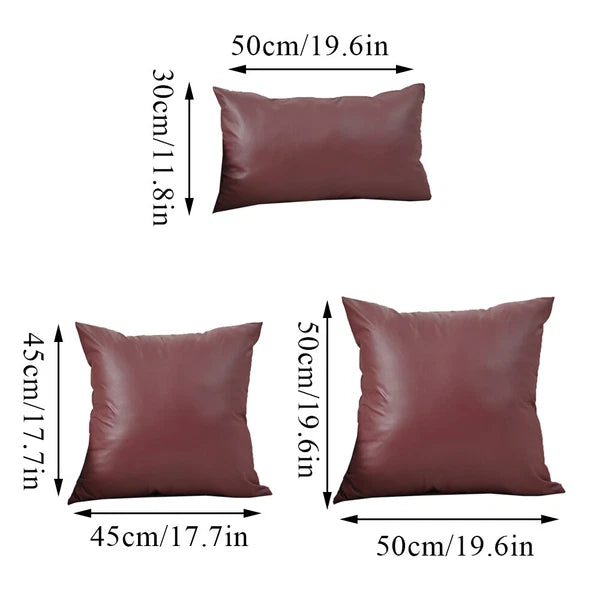 2025 Faux PU Leather Cushion Cover Throw Pillow Case Sofa Bed Home Decor