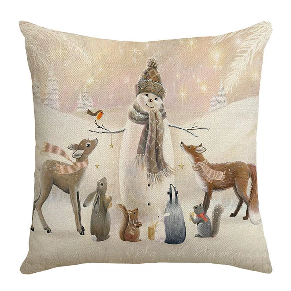 2024 NEW CHRISTMAS NEW YEAR POLYESTER CUSHION COVER PILLOW CASE HOME SOFA DECOR