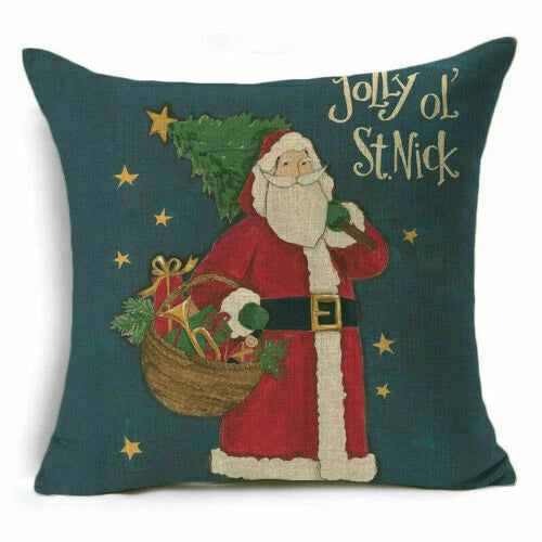 Christmas Sofa Pillow Case Decor Cushion Xmas Home Throw Cover 18"