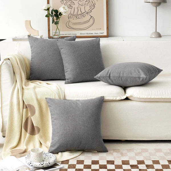 Couch Pillow Covers Linen Square Throw Pillow Cases Cushion Covers for Bed 18...