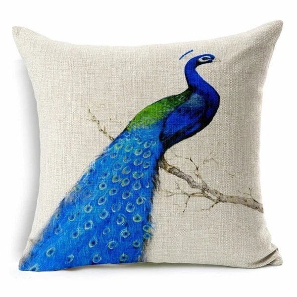 Memory Peacock & Flowers Home Decor Pillow Case Sofa Cushion Cover